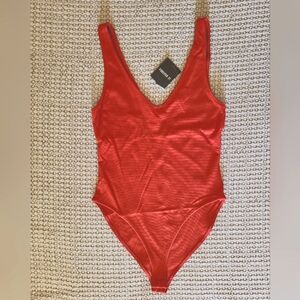 🥀🌻Rust Deep V Knit Bidysuit Size M